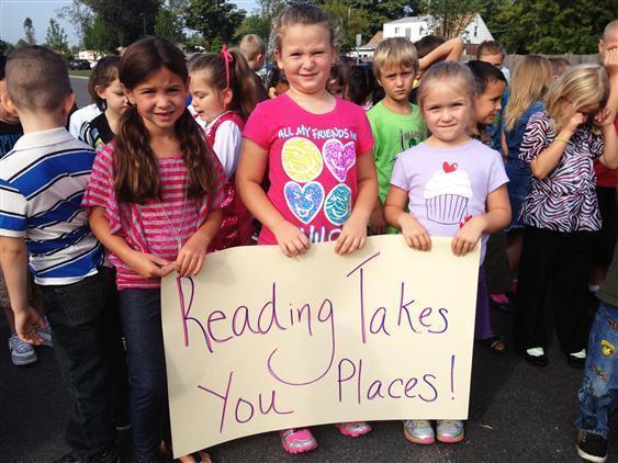Children of Francis Bellamy Elementary School Show Their Enthusiasm for Reading